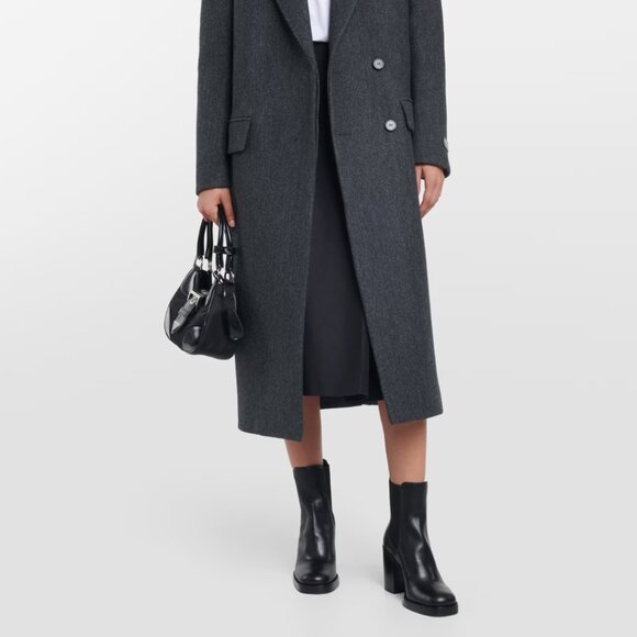 NWT Prada Ankle Boots Black Leather Slip-On Chunky Bock Heels Sz 35.5 - Picture 4 of 12